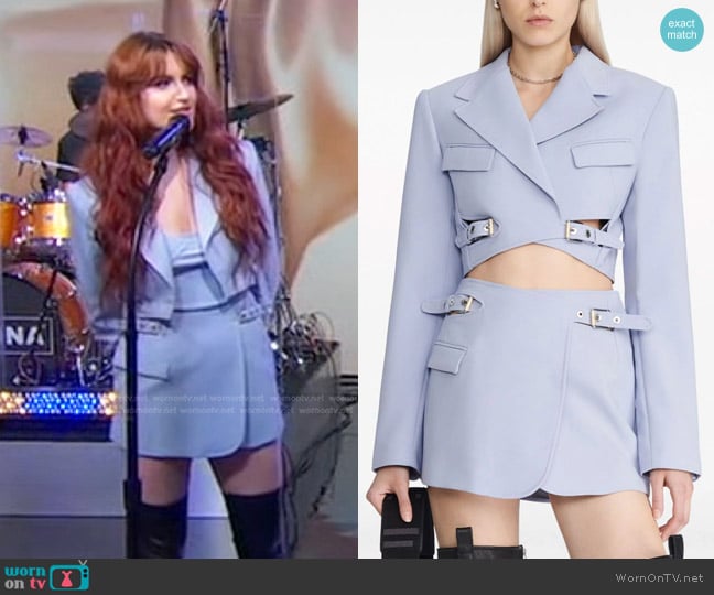 Dion Lee Interlock Cropped Blazer worn by Katie Gavin on Good Morning America