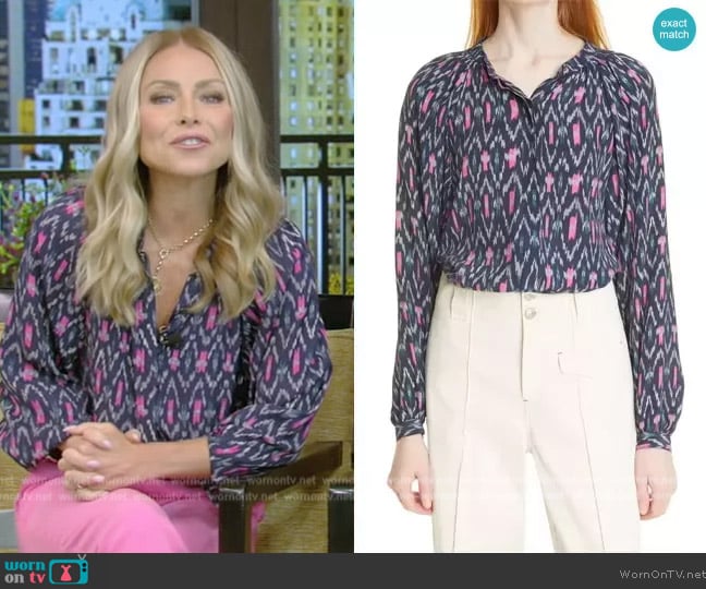 Isabel Marant Étoile Aurora Button-Up Shirt worn by Kelly Ripa on Live with Kelly and Mark
