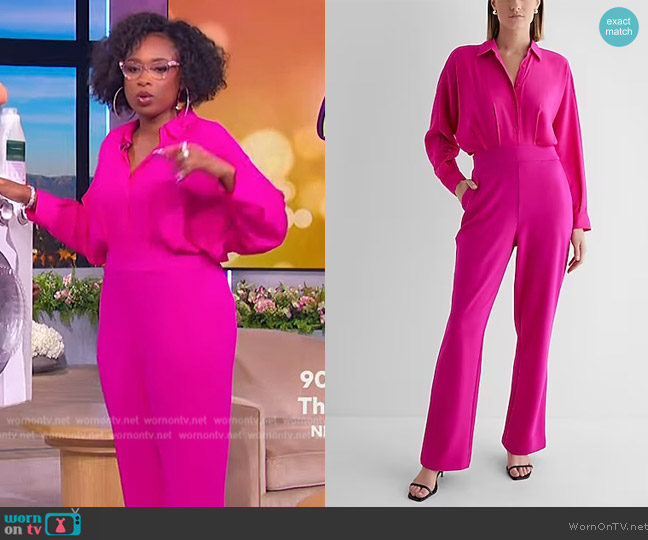 Express Long Sleeve Portofino Shirt Jumpsuit worn by Jennifer Hudson on The Jennifer Hudson Show