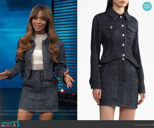 LVIR Cropped denim jacket worn by Zuri Hall on Access Hollywood