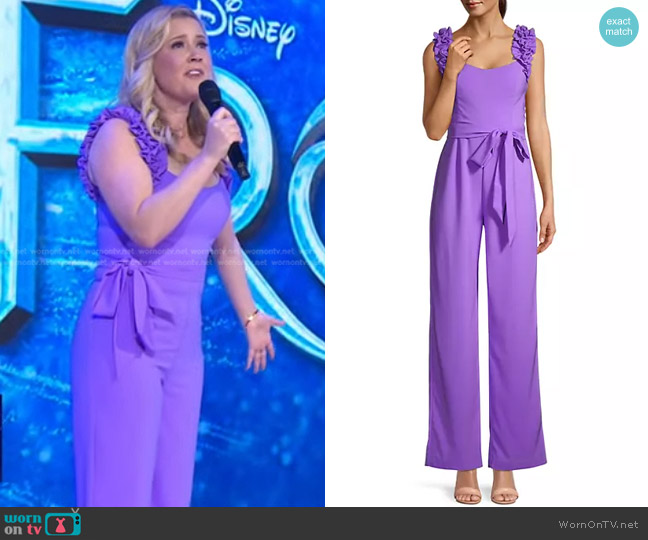 Lilly Pulitzer Belted Ruffled Sleeveless Jumpsuit worn by Patti Murin on Good Morning America