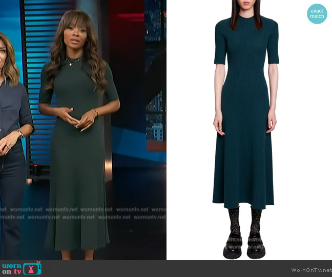Maje Knit A-Line Dress worn by Zuri Hall on Access Hollywood