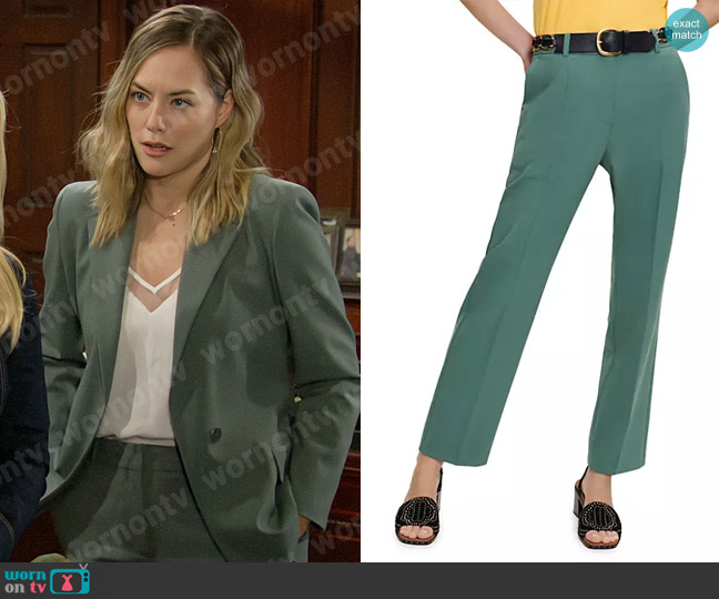 Maje Pillette Pants worn by Hope Logan (Annika Noelle) on The Bold and the Beautiful