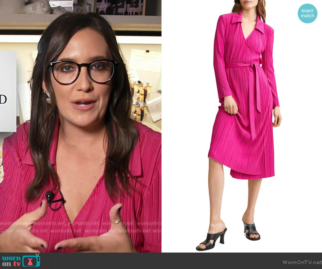 Mango Pleated Long Sleeve Wrap Dress worn by Savannah Sellers on Today