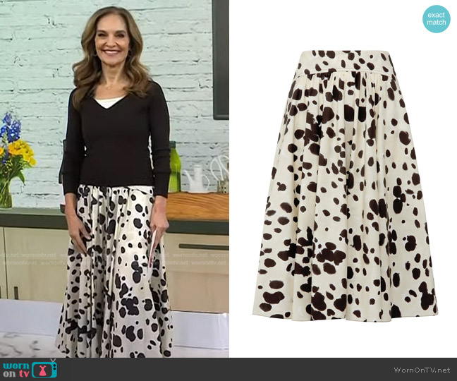 Marni Cow-Print Midi Skirt worn by Joy Bauer on Today