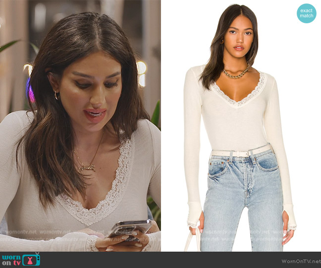 Michael Lauren Conall Top worn by Leva Bonaparte on Southern Charm