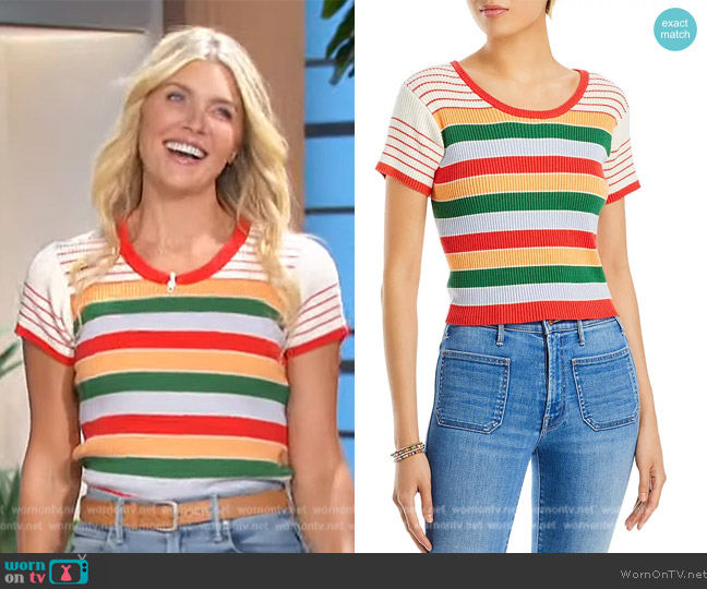 Mother The Itty Bitty Scoop Neck Tee worn by Amanda Kloots on The Talk