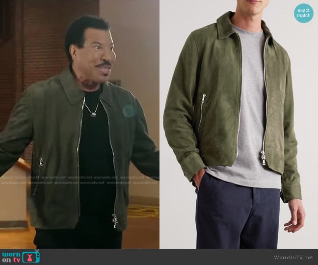 Officine Generale Wyatt Suede Jacket worn by Lionel Richie on Good Morning America