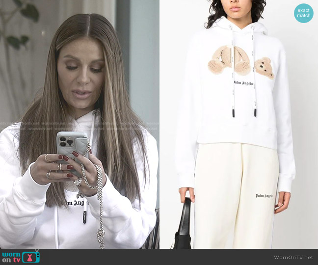 Palm Angels Bear Hoodie worn by Dorit Kemsley on The Real Housewives of Beverly Hills