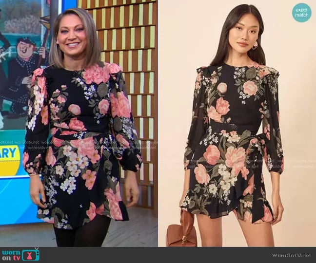 Reformation Quest Dress in Vivette worn by Ginger Zee on Good Morning America