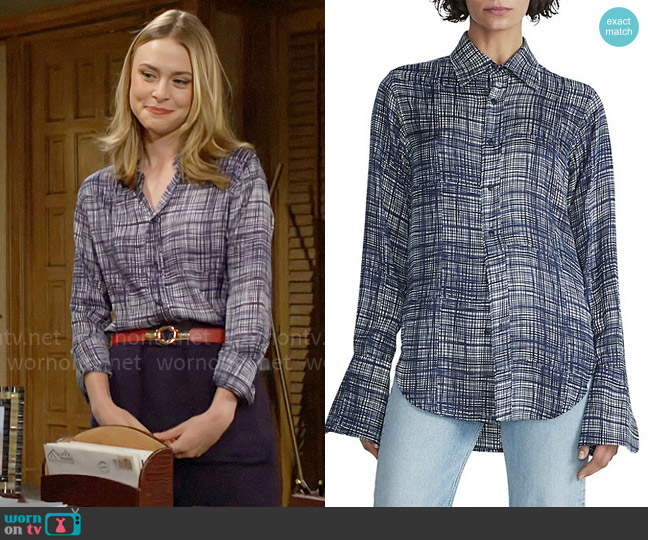 Rag & Bone Delphine Shirt worn by Claire Grace (Hayley Erin) on The Young and the Restless