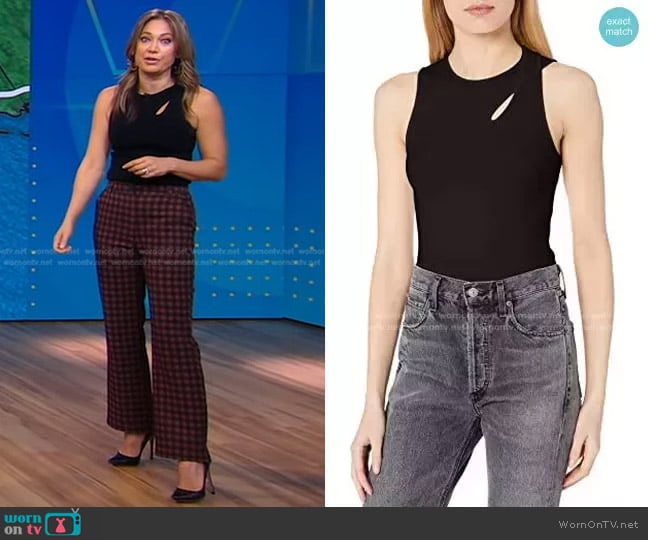 Ramy Brook Sleeveless Compact Knit Top worn by Ginger Zee on Good Morning America