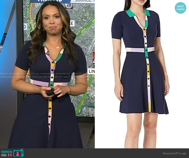 Shoshanna Becka Knit Polo Mini Dress worn by Adelle Caballero on Today