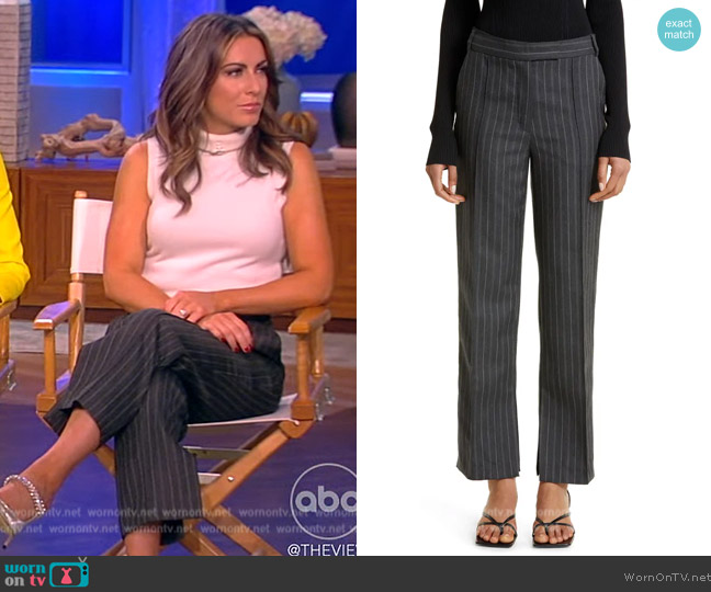 Simkhai Vera Variegated Stripe Wool Blend Ankle Pants worn by Alyssa Farah Griffin on The View