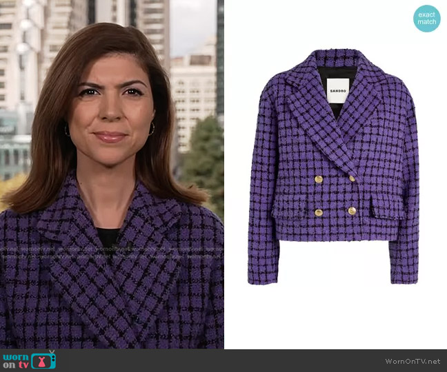 Sandro Simona Tweed Cropped Jacket