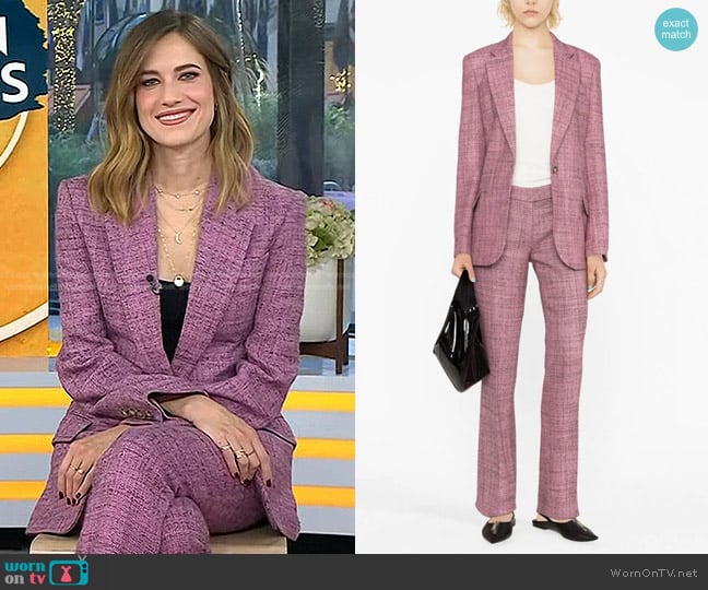 Stella McCartney Single-Breasted Wool Blazer worn by Allison Williams on Today