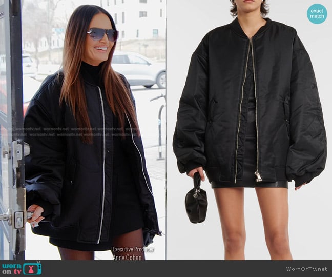 The Frankie Shop Astra Technical Bomber Jacket worn by Lisa Barlow on The Real Housewives of Salt Lake City