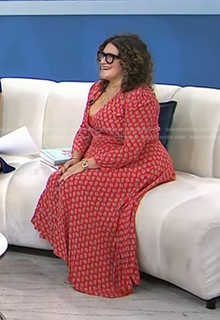 Xochitl Gonzalez’s red printed dress on Today