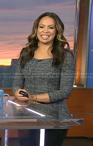 Adelle’s blue plaid peplum top on Today