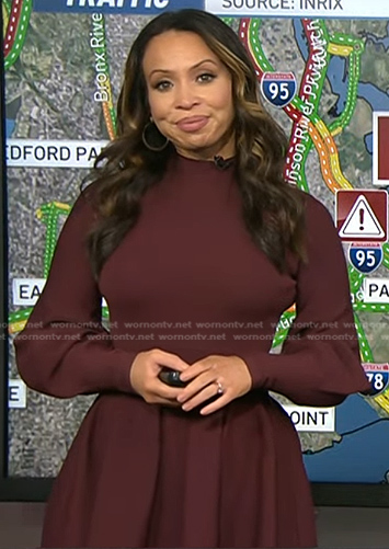 Adelle’s brown long sleeve knit dress on Today