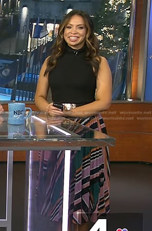 Adelle’s striped pleated skirt on Today