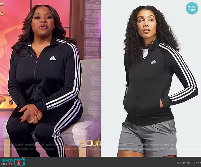 Adidas Prime Green Essentials 3 Stripes Track Jacket worn by Sherri Shepherd on Sherri