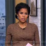 Adriana Diaz’s animal print long sleeve maternity dress on CBS Mornings