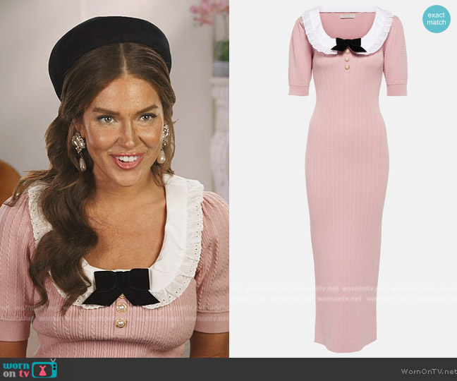 Alessandra Rich Embellished cotton-blend midi dress worn by Brynn Whitfield on The Real Housewives of New York City