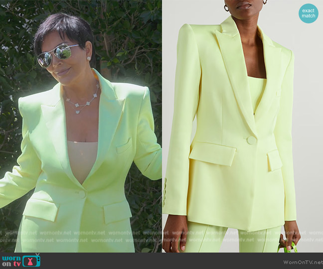 Alex Perry Manon Satin Crepe Blazer worn by Kris Jenner (Kris Jenner) on The Kardashians