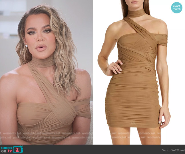 ●ONE BRILLIANT● KhloeOB499Beige Khloe-OB499-Beige WornOnTV: Khloe's beige mesh confessional dress on The