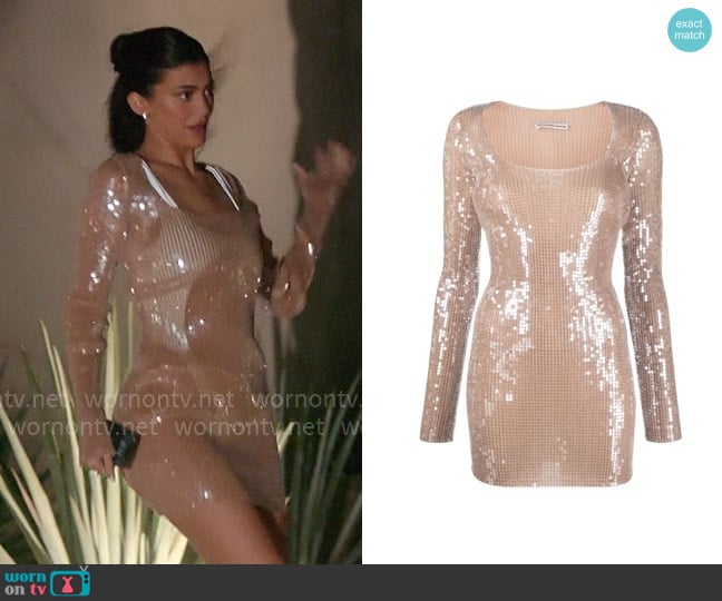 Alexander Wang Sequin Embellished Mini Dress worn by Kylie Jenner (Kylie Jenner) on The Kardashians