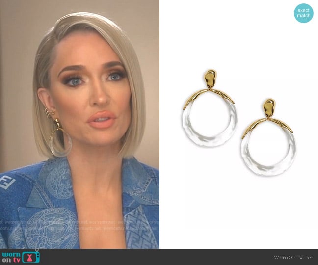 Alexis Bittar Lucite Molten Drop Earrings worn by Erika Jayne on The Real Housewives of Beverly Hills