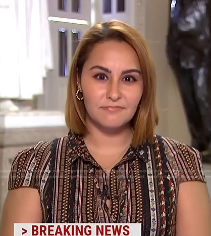 Ali Vitali’s floral stripe dress on NBC News Daily