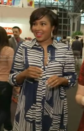Alicia’s blue striped dress on Good Morning America