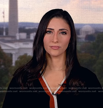 Allie Raffa’s contrast striped trim dress on NBC News Daily