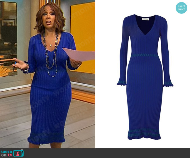 Altuzarra Isolde Dress worn by Gayle King on CBS Mornings