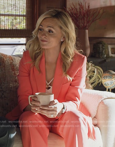 Amy’s coral blazer and pants on All Rise