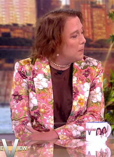 Amy Schneider’s floral print blazer on The View