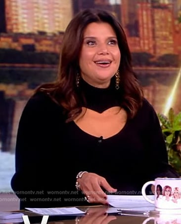 Ana’s black heart cutout knit dress on The View