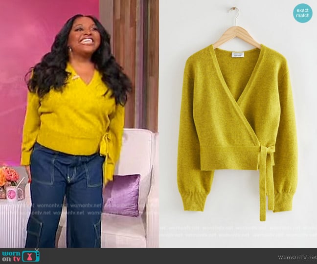 & Other Stories Wrap Sweater worn by Sherri Shepherd on Sherri