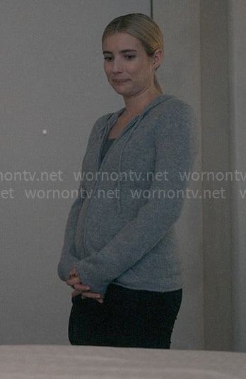 Anna’s grey zip knit hoodie on American Horror Story