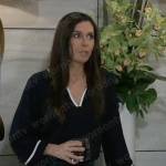 Anna’s navy top with white trim on General Hospital