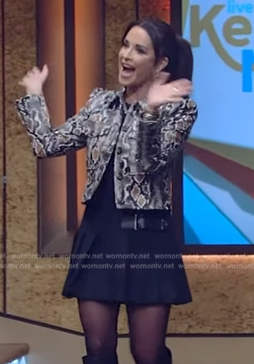 Kyle Richards’ snakeskin print jacket and skirt on Live with Kelly and Mark