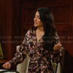 Audra’s abstract print dress on The Young and the Restless