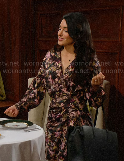 Audra’s abstract print dress on The Young and the Restless