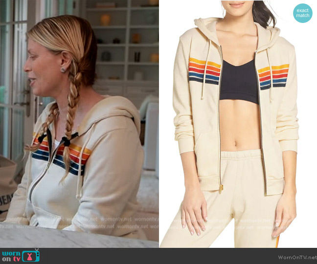 Aviator Nation 5 Stripe Hoodie worn by Jill Martin on Today