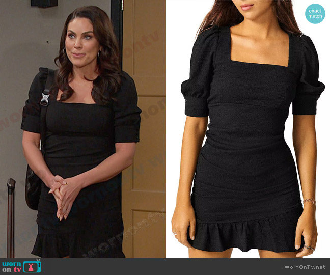 Ba&Sh Woody Ruffle Mini Dress worn by Chloe Lane (Nadia Bjorlin) on Days of our Lives