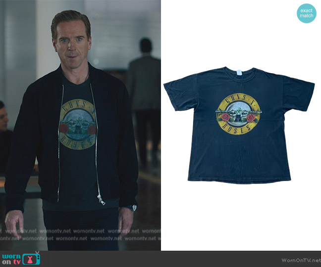 Gildan Vintage Guns n Roses Tee worn by (Damian Lewis) on Billions