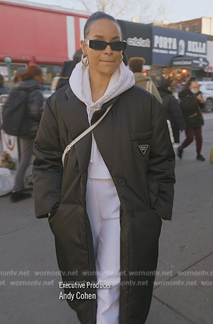Sai’s black padded coat on The Real Housewives of New York City