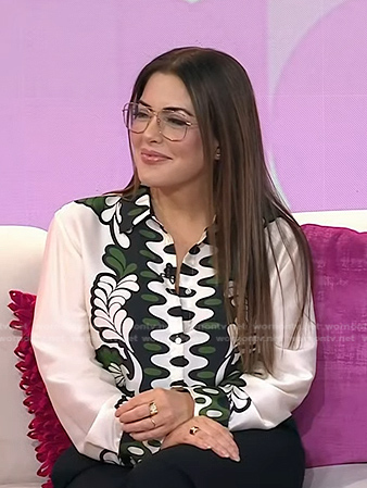 Bobbie’s white and green print blouse on Today